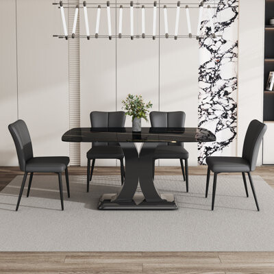 Ivy Bronx Homister Rectangular 62.99'' L x 35.43'' W Dining Set
