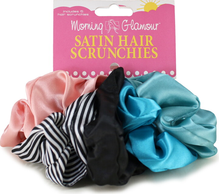 MorningGlamour Morning Glamour Satin Hair Scrunchie 5 Pack - Multi color combo pack