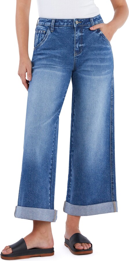 HINT OF BLU Luna High Waist Wide Leg Jeans
