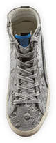 Thumbnail for your product : Golden Goose Slide Distressed Glitter High-Top Sneakers