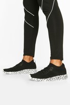 Thumbnail for your product : boohoo Leopard Print Sole Knitted Sports Trainers