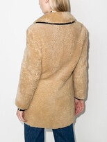 Thumbnail for your product : Saint Laurent Leather-Trim Shearling Coat