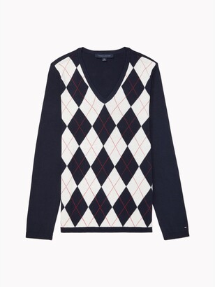 tommy hilfiger argyle sweater womens