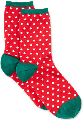 Hot Sox Women's Small Polka Dots Holiday Socks