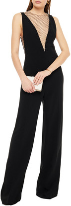 Stella McCartney Robinvale Embellished Tulle-paneled Stretch-crepe Jumpsuit