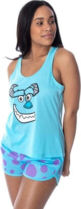 Intimo Disney Women's Monsters Inc. Sulley Racerback Tank and Shorts Pajama Set (SM) Blue