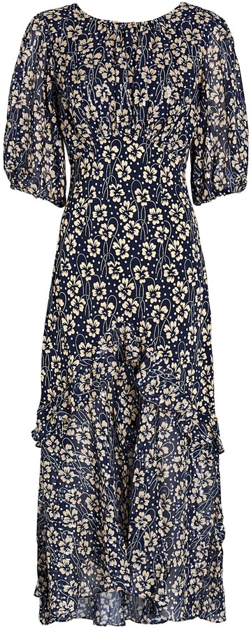 cheryl spot midi dress