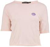 Thumbnail for your product : boohoo Petite AmberShell Applique Oversized Mesh Tee