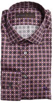 Thumbnail for your product : Etro pink and orange and brown psychedelic printed cotton dress shirt