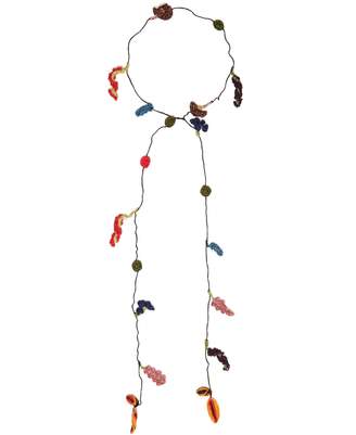 Missoni Necklace-charm crochet scarf