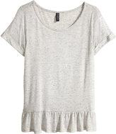 Thumbnail for your product : H&M Ruffled Top - Gray melange - Ladies