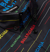 Thumbnail for your product : Balenciaga Button-Down Collar Logo-Print Cotton-Poplin Shirt