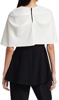 Thumbnail for your product : Lela Rose Capelet Crepe Peplum Top
