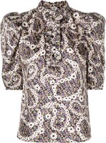 Thumbnail for your product : Sandro Floral-Print Short-Sleeved Blouse