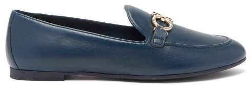 Salvatore Ferragamo Trifoglio Leather Loafers - Womens - Navy
