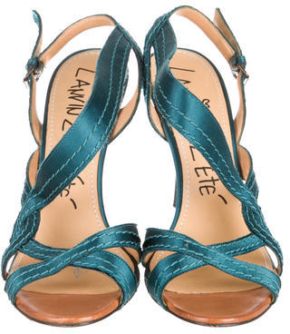 Lanvin Satin Ankle Strap Sandals