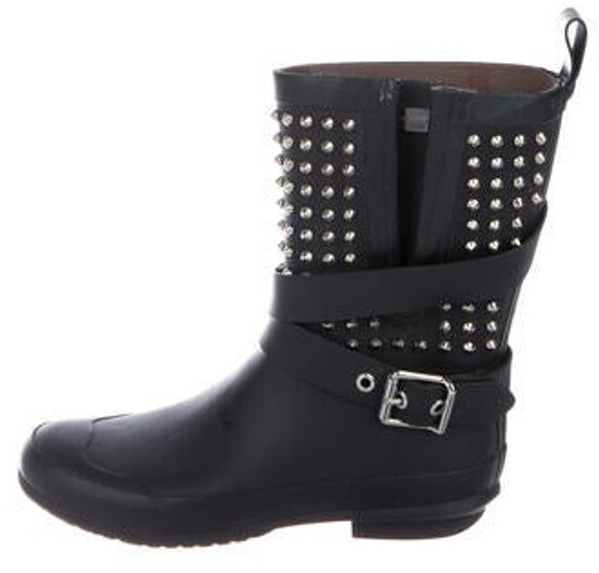 black studded rain boots