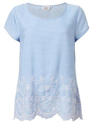 Jeanswest Devyn Embroidered Tencel Top-Blue Bell Chambray-6