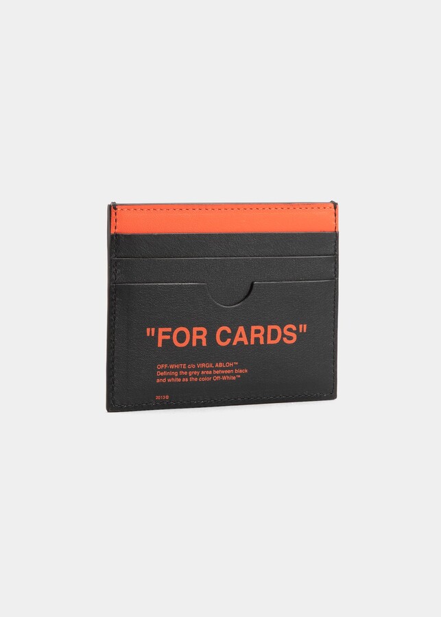 OffWhite Men's Logo Text Leather Card Case ShopStyle Accessories