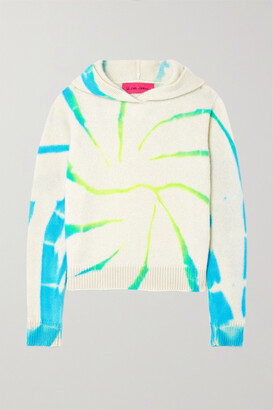 The Elder Statesman Cyclone Tie-dyed Cashmere Hoodie - Ivory