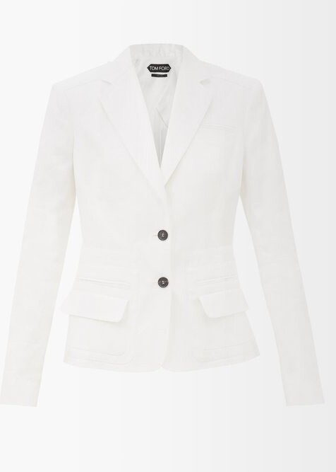 Tom Ford Single-breasted Twill Jacket - White - ShopStyle Blazers