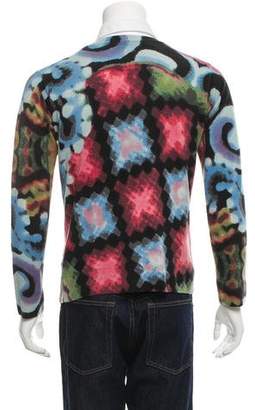 John Galliano Wool Patterned Knit Cardigan