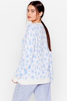 Thumbnail for your product : Nasty Gal Womens Tail Me About Knit Relaxed Leopard Jumper - Blue - S