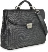 Thumbnail for your product : Forzieri Black Woven Leather Briefcase