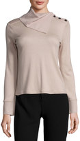 Thumbnail for your product : Giorgio Armani Fold-Neck Slit-Sleeve Cashmere Sweater
