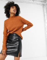 Thumbnail for your product : Vila high neck jumper in brown