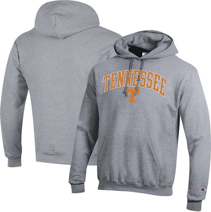 Men's Champion Heather Gray Tennessee Volunteers Arch Over Logo Pullover Hoodie