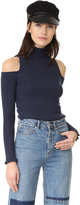 Thumbnail for your product : Rebecca Taylor Open Shoulder Ribbed Pullover