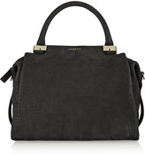 Thumbnail for your product : Lanvin Trilogy croc-embossed nubuck bowling bag