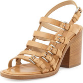 Thumbnail for your product : Michael Kors Marie Runway Leather Buckle Sandal, Peanut