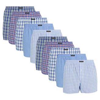 Lower East American Style Boxer Shorts, Multicolour Business), XXX-Large, Pack of 10