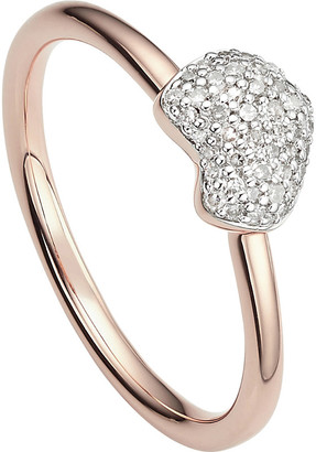 Monica Vinader Nura 18ct rose-gold vermeil and diamond ring