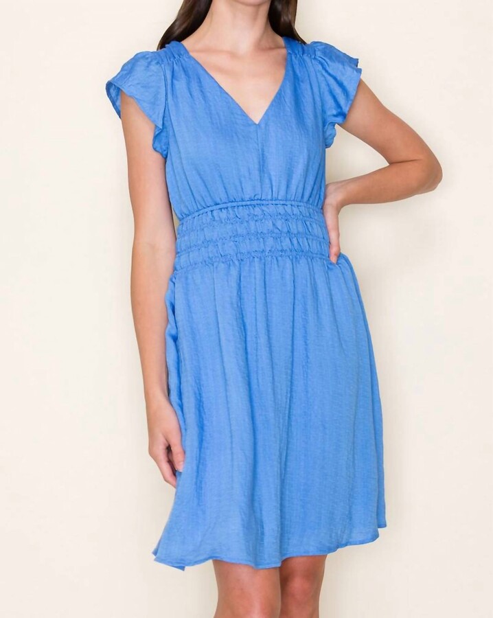 STACCATO Annie V-Neck Dress In Cornflower