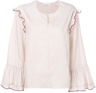 See by Chloe pinstriped peasant blouse