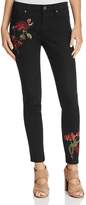 Thumbnail for your product : Aqua Embroidered Skinny Jeans in Black - 100% Exclusive
