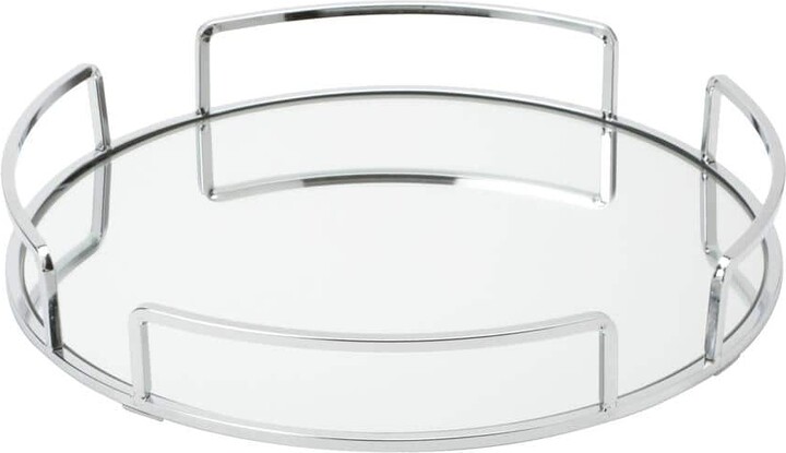 Home Details Modern Round Design Mirror Vanity Tray