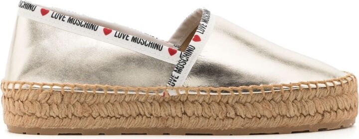 Love Moschino Logo-Trim Espadrilles - ShopStyle