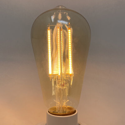 LEDone 6 Watt (60 Watt Equivalent), ST19 LED Dimmable Light Bulb, (2200K) E26/Medium (Standard) Base