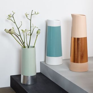 west elm Metallic Stripe Ceramic Vases