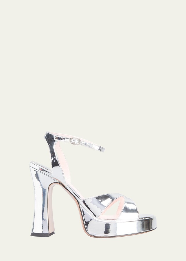 black and silver platform sandals