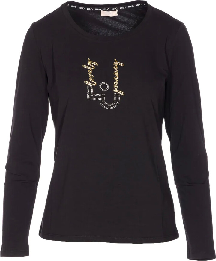 Liu Jo Rhinestone-Embellished Long-Sleeve Top