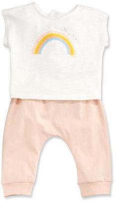 Chloé Rainbow Tee Two-Piece Set, Pink, Size 3-12 Months