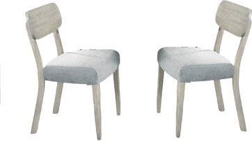 Red Barrel Studio Natural Wood Grain Color Set Of 2Pc Dining Chairs Rubber Wood Dining Room Furniture Fabric Cushion Seat