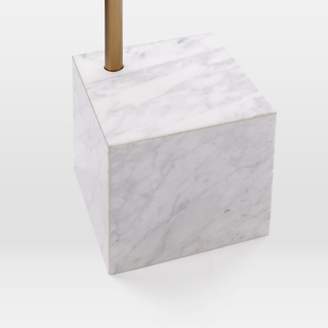 west elm Cube C-Side Table - Walnut/White Marble