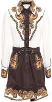 Thumbnail for your product : Zimmermann Zippy Dandy Belted Embellished Cotton And Linen-canvas Mini Dress