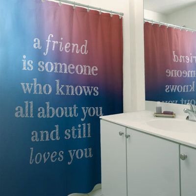 East Urban Home Multicolor Background Love & Friendship Quote Single Shower Curtain